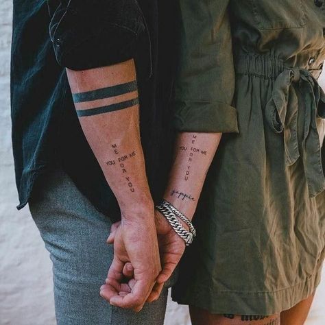 Partner Tattoos, Best Couple Tattoos, Cute Couple Tattoos, Couple Tattoos Unique, Couples Tattoo Designs, Wrist Tattoos For Guys, Couple Tattoo, Matching Couple Tattoos, Weird Tattoos