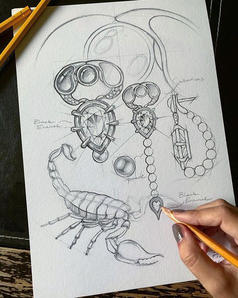 Jewelry Sketches Design, Accessory Design Sketches, Jewelry Art Drawing, Jewelry Design Sketch Drawings, Jewelry Sketch Design, Transformer Earrings, Jewelry Design Portfolio, Jewelry Design Sketch, Sketch Jewelry