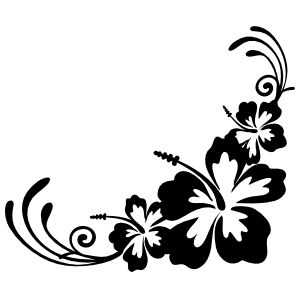 Decorative Border Car Stickers for Windows, Cars, Signs & More Hibiscus Bouquet, Henna Inspired Tattoos, Stencils For Wood Signs, Hand Doodles, Red Ink Tattoos, Flower Outline, Tattoo Design Book, Hello Kitty Drawing, Floral Border Design