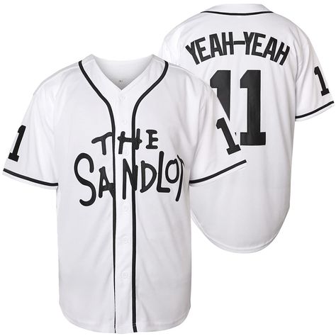 A classic throwback of The Sandlot 'Yeah Yeah' Baseball Jersey has landed at Jersey Nation. Made from 100% recycled polyester fibres, this jersey design has an easy, relaxed fit that looks great on anybody. Available now at Jersey Nation while stock lasts!- The Sandlot 'Yeah Yeah' Baseball Jersey- Fully embroidered graphics: Team, Name, Number detailing, logo- 100% polyester heavyweight fabric- Breathable and dry wicking material- Premium tackle twill stitching- Anti peeling, shrinking & wrinkli Yeah Yeah Sandlot, The Sandlot Benny, Sandlot Benny, Benny The Jet Rodriguez, Baseball Movies, Boston Hockey, Stitched Letters, Sandlot, The Sandlot