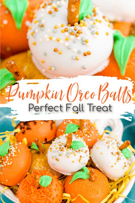 Pumpkin Oreo Balls Recipe, Oreo Balls Pumpkin, Pumpkin Oreo Truffles, Oreo Balls For Thanksgiving, Pumpkin Cookie Balls, Pumpkin Spice Oreo Balls, Oreo Pumpkin Balls, Oreo Balls Thanksgiving, Pumpkin Oreo Dessert