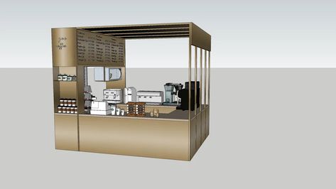 cafe coffee mini coffee bar | 3D Warehouse Coffee Kiosk Design Ideas, Booth Design Food, Warehouse Cafe, Mini Coffee Bar, Bar Floor Plan, Home Bar Counter, Food Stall Design, Cafe Counter, Bar Flooring