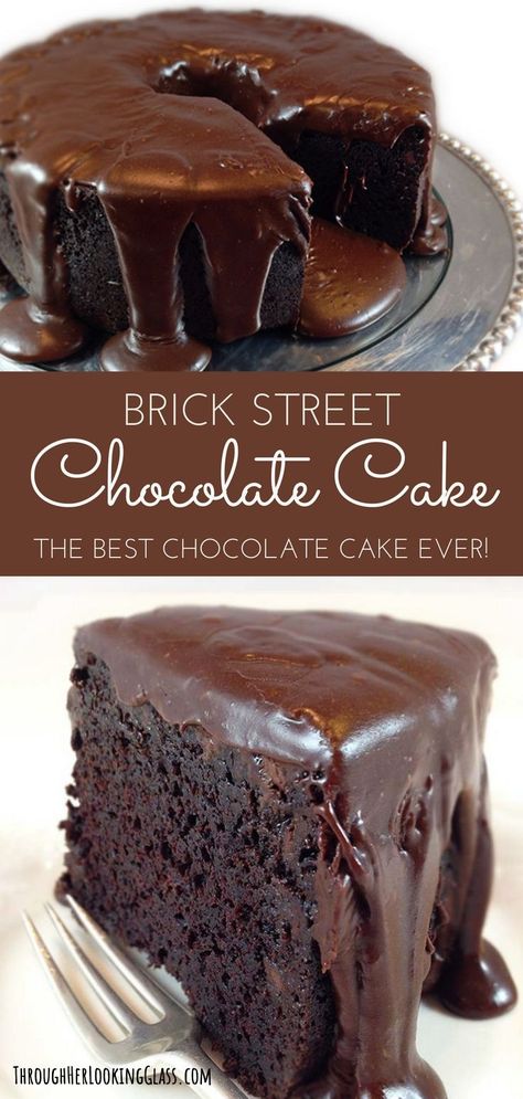 Dense Chocolate Cake, Brown Butter Bourbon, Cake Brown, Brick Street, Fudgy Cake, Easy Vanilla Cake Recipe, Cake Brownie, Cheesecake Recipes Classic, Ganache Frosting