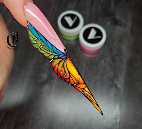 Nail Art Printer, Bling Bottles, Crazy Nail Art, Fantasy Nails, Dope Nail Designs, Crazy Nails, Butterfly Nail, Unique Nails, Dope Nails