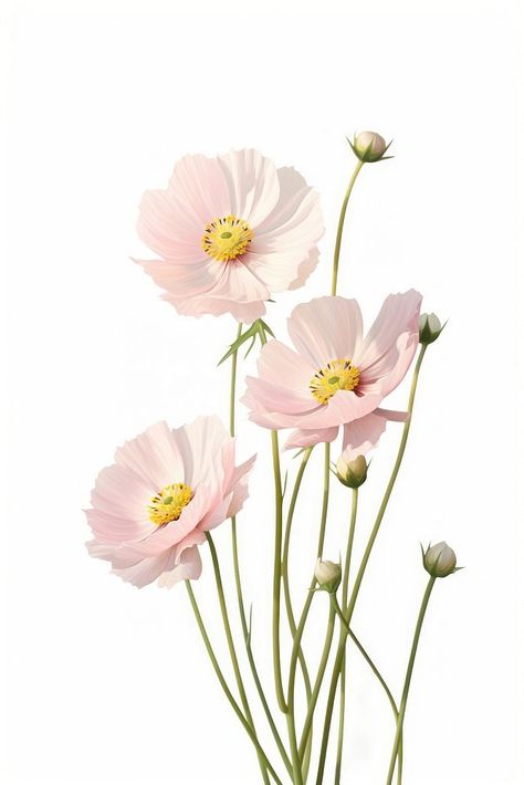 Flower blossom cosmos petal. AI generated Image by rawpixel. | free image by rawpixel.com / Tang Anemone Flower Illustration, Baby Pink Flowers, Pink Flowers Photography, Wedding Minimal, Wedding Background Wallpaper, Flowers Border, Diy Baby Shower Decorations, Daisy Art, Photo Frame Wallpaper