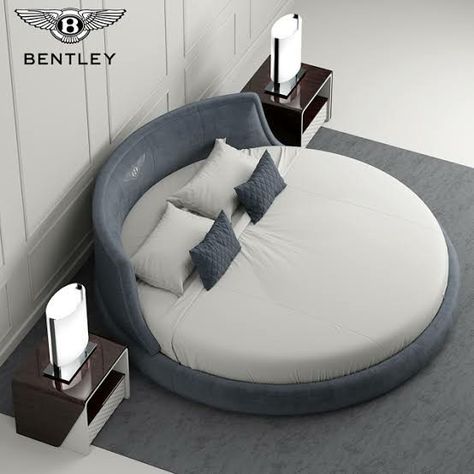 Round King Size Bed, Circular Bed Design, Circle Shaped Bed, Round Bed Designs, Paint Ideas Bedroom, Circular Bed, Ideas Bedroom Aesthetic, Modern Double Beds, Bedroom Wallpaper Ideas