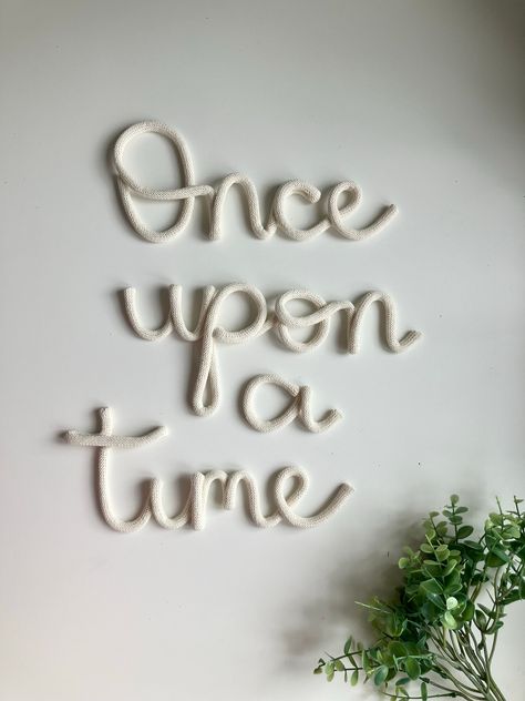 Once upon a time sign-perfect for nursery or book nook decor Playroom Living Room Wall Decor, Once Upon A Time Wood Sign, Playroom Book Nook, Nursery Book Corner, Library Themed Nursery, Book Shelves Nursery, Toddler Reading Corner, Charming Once Upon A Time, Nursery Reading Corner