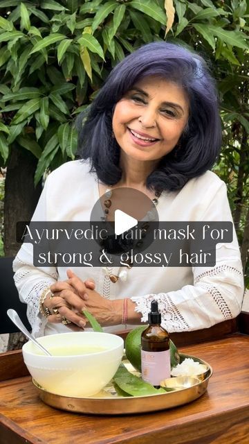 Saanté on Instagram: "Try this ayurvedic hair mask for glossy strong hair. 

Packed with nourishment and fatty acids from superfoods of flaxseed, aloevera, avocado and rice. Add our strengthening and nourishing hair oil for that extra boost of strength, shine and antioxidant protection. 

I remember the first time I used this mask my hair had a glass like shine and felt extremely nourished. Been applying this mask once a week for a while now and can definitely say my hair texture has improved tremendously. 

Watch the video for ingredients 

Add a 💜 in the comments if you will be trying this 

#hairgloss #shinyhair #strongroots #hairritual
#saanteselfcare #maliniohri #dubaihair" Flaxseed Hair Mask, Rice Hair Mask, Ayurvedic Hair Mask, Flex Seed, Hair Fall Remedy, Rice Mask, Ayurvedic Hair Oil, Hair Gloss, Ayurvedic Hair