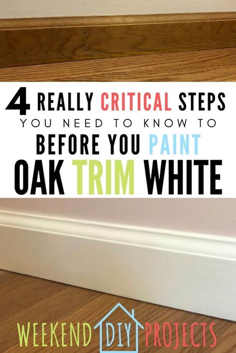 When we moved into our house, I was overwhelmed by how much oak wood was in the house. The floors, trim, windows, doors, stairs were all oak. The cabinets in the kitchen and every bathroom cabinet was oak. Here is everything I learned after painting over 2200 square feet of trim white and the absolute best how to guide on painting oak trim white. How to pain oak trim white. How to paint wood trim white like a pro. Without sanding. Without taping. Without brush marks. DIY painting Wood To White Trim, Trim For Hardwood Floors, Painting Trim And Doors White, White Trim Oak Windows, Painting Dark Wood Trim White, How To Mix Wood And White Trim, How To Paint Over Stained Wood Trim, Oak Cabinets With White Trim, Painting Dark Trim White