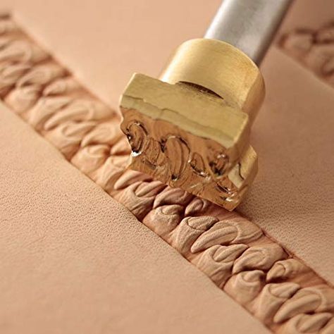 PRICES MAY VARY. Easy-To-Do stamps for beginner and professionals, can carve out the perfect pattern. Professional tool for leather craft working, stylish crisp pattern. All our stamps are made of brass and have permanently attached steel handles. Stamp print size 9 x 14 mm The size of the tool is approximately 10 cm long. All our stamps are made of brass and have permanently attached steel handles.  The designs are unique, created by our team.   The prints are very sharp and clean; every single Leather Stamping, Stamp Carving, Punch Tool, Leather Stamps, Leather Carving, Stamp Printing, Stamping Tools, Letter Stamps, Leather Crafts