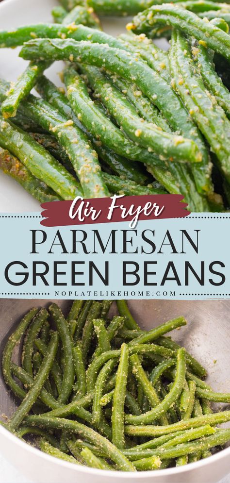 Air Fryer Green Beans, New Air Fryer Recipes, Parmesan Green Beans, Air Fryer Oven Recipes, Air Fry Recipes, Air Fryer Dinner Recipes, Air Fryer Healthy, Green Bean Recipes, Losing 40 Pounds