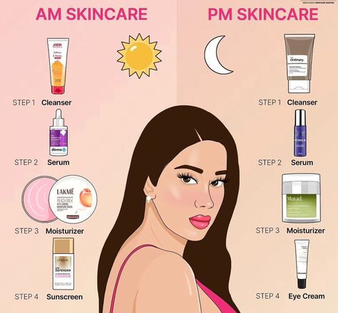 Am to Pm skincare 😍 #skin #skincare #am #pm #routine #goodskin #beautiful #beautybloggers #beautycommunity #sunscreen #mosturizer #serum #lahore #aseya_salon Acne Prone Skin Care Routine, Indian Skincare, Remedies For Glowing Skin, Acne Prone Skin Care, Hair Mask For Damaged Hair, Night Skin Care Routine, Basic Skin Care Routine, Acne Care, Skin Care Routine Steps