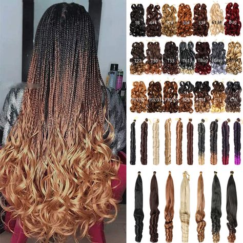 French Curls Colors, French Curls Braids Color Combo, French Curls Color Combo, French Curls Braids Colors, Spiral Curls Braids, Attachment Colors, Spiral Braids, Spiral Curly Hair, Wavy Braiding Hair