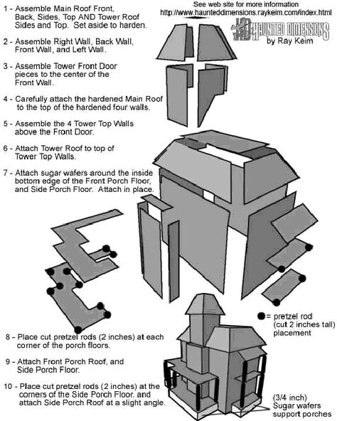 Haunted house template                                                                                                                                                     More Mansion Gingerbread House, Gingerbread House Template Printable, Haunted Gingerbread House, Halloween Gingerbread House, Homemade Gingerbread House, Paper House Template, Gingerbread House Patterns, Ginger Bread House Diy, Cool Gingerbread Houses