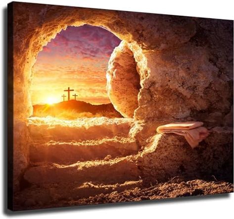 Christian Canvas Art, Easter Wall Art, Easter Canvas, Empty Tomb, Christian Canvas, Bible Verse Canvas, Easter Art, Canvas Gift, He Is Risen