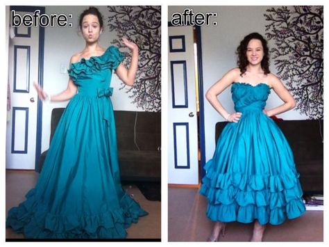 holy wow Upcycle Prom Dress, Dress Alterations Diy, Upcycled Prom Dress, Prom Dress Alterations, Dress Thrift, Thrift Store Clothes, Dress Makeover, Refashion Dress, Clothes Upcycle