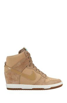 Nike - Dunk Sky Hi Essential Wedge Sneaker Nike Sky High Wedge Outfit, High Top Nikes Womens Outfit, Womens High Top Sneakers Outfit, High Top Sneakers Outfit, Wedge Sneakers Outfit, Nike Wedge Sneakers, Women High Top Sneakers, Taupe Shoes, High Top Wedge Sneakers