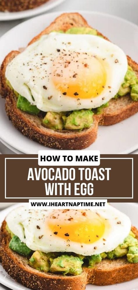 Avocado Toast With Egg, Toast With Egg, Toast Recipe Breakfast, Avocado Recipes Healthy, Avocado Recipes Breakfast, Avocado Toast Egg, Avocado Toast Recipe, I Heart Naptime, Avocado Breakfast