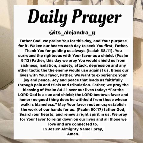 Alejandra G. on Instagram: "Keep God first and let your life glorify His Name. 🙏🏽❤️✝️🧎🏽‍♀️🕊 . #christianposts #christianquotes #christianblogger #christianblog #christianapparel #christianclothing #dailyword #bibleverses #bibleversesdaily #dailyprayer #dailyprayers" Keep God First, Psalm 5, Special Prayers, Good Prayers, Daily Word, Trials And Tribulations, Christian Blogs, God First, Daily Prayer