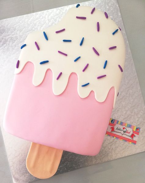 Ice Lolly Cake, Popsicle Cake Birthday, Ice Cream Shaped Cake, Popsicle Birthday Cake, Ice Cream Theme Cake, Popsicle Cake, Lolly Cake, Giant Cupcake Cakes, Ice Cream Popsicle