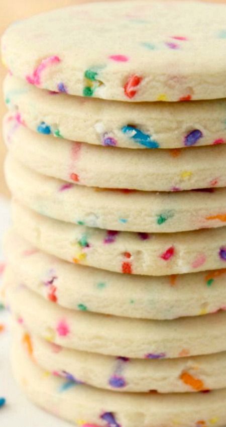 Cutout Cookie Recipe, Basic Sugar Cookie Recipe, Cutout Cookie, Confetti Cookies, Cut Out Cookie Recipe, Funfetti Cookies, Flavored Sugar, Roll Cookies, Cutout Sugar Cookies