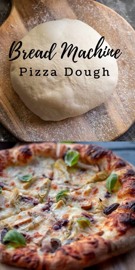 This bread machine pizza dough will make pizza night your favorite meal of the week! Perfectly crispy, chewy, yet pillowy soft this homemade pizza dough beats anything you'll ever get at the store. Plus, it's super simple! Pizza Dough Bread Maker, Pizza Dough Recipe In Bread Machine, Gf Pizza Dough Bread Machine, Bread Machine Recipes Dough Only, Calzone Dough Bread Machine, Pizza Crust In Bread Machine, Bread Machine Garlic Pizza Dough, Make Ahead Pizza Dough Bread Machine, Biscuit Dough Bread Machine