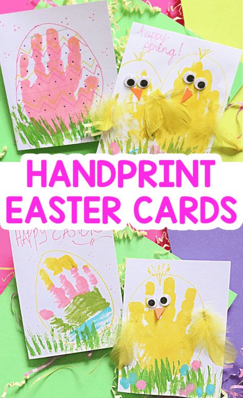 Easter Handprint Crafts, Easter Art Project, Cardstock Crafts, Easter Crafts For Toddlers, April Crafts, Easter Egg Art, Easter Preschool, Handprint Craft, Handprint Crafts