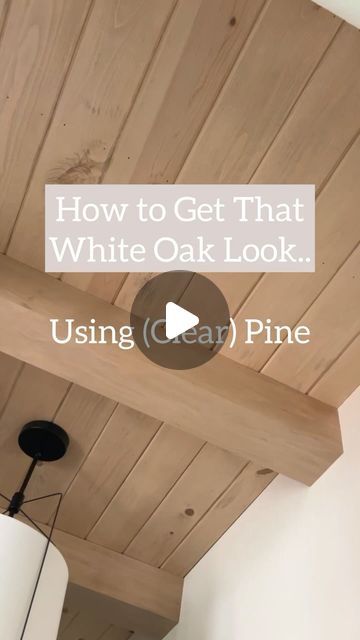 Paige | Budget DIY + Custom Carpentry + Design on Instagram: "You too can get the White Oak look for less, using Clear Pine + my favorite stain combo! We have used these exact materials time & time again, for multiple projects, to achieve the White Oak look I love!  My go-to stain combo that works every time- One thing I do before even getting started on staining: sand the wood I’m working on. Sanding is a key step you do not want to miss, as it helps remove the yellow layer that is in a lot of woods. I start with 120/150 grit and then move to 220 so it gets nice & smooth!  Once sanded, I apply Minwax Pre-Stain & wipe away any excess. This helps so the stain goes on evenly. After the allotted dry time, you need to lightly sand with 220 and then apply your 1st stain (Simply White) within an Different Stains On Pine Wood, Layered Stain On Wood, How To Make Yellow Pine Look Like White Oak, Minwax Stains On Pine, Light Stain For Pine Wood, White Oak Look On Pine, Minwax White Oak Stain, Stain Pine To Look Like Oak, Stain Combinations On Pine