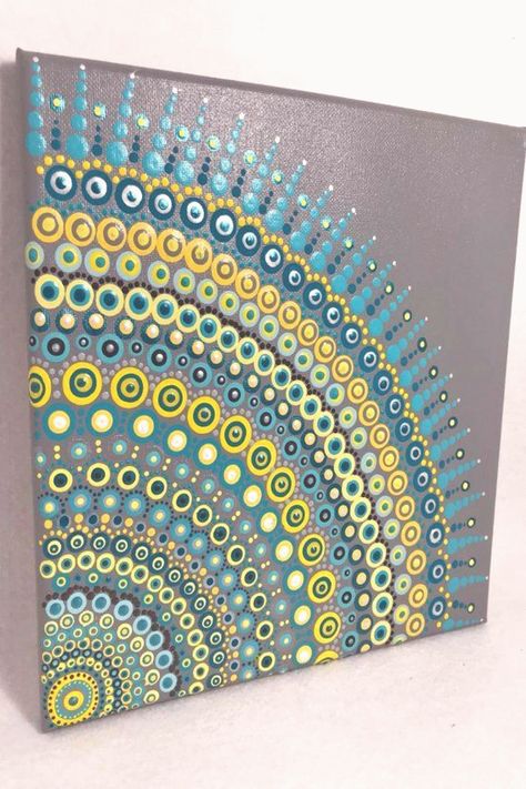 Mandala Painting On Canvas, Mandala Rock Art, Mandala Canvas, Design Mandala, Mandala Art Lesson, Mandalas Drawing, Meditation Art, Mandala Rocks, Mandala Wall Art