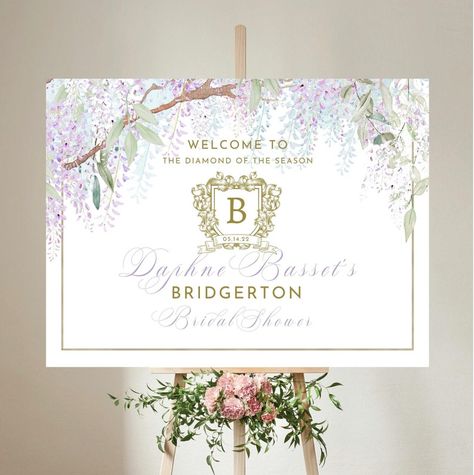 Purple Wisteria, Welcome Sign Template, Sign Templates, Shower Baby, Wisteria, Welcome Sign, Gift Registry, Stationery Design, Stationery Paper