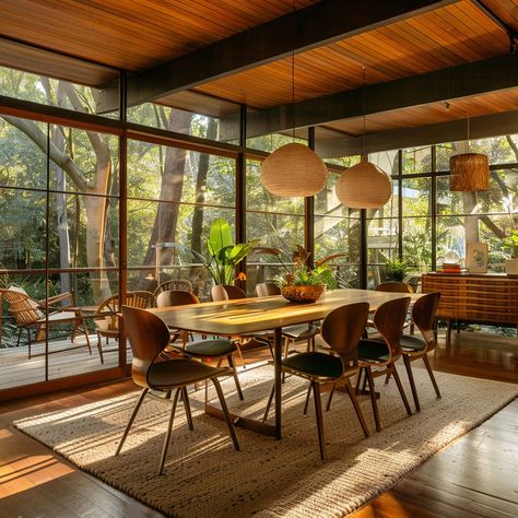 The Ultimate Mid-Century Modern Dining Room: Proven Tips For A Stunning Transformation - Edward George Mid Century Dining Room, Alternative Seating, Mid Century Modern Dining Room, Dream Mansion, Mid Century Architecture, Mid Century Modern Interiors, Mid Century Modern Dining, Mid Century Dining, Plan Ideas