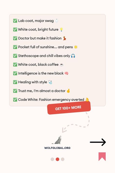 Promotional graphic for 'White Coat Captions for Instagram' with a walking figure in white.
A graphic with playful medical-themed phrases and emojis, offering more content upon interaction.
Happy woman using laptop with social media engagement graphics and promotional text. Doctors Bio Instagram, Insta Bio For Mbbs Student, Medical Students Instagram Stories, Instagram Bio Ideas For Doctors, Instagram Bio Ideas For Medicos, Insta Bio For Neet Aspirant, Insta Bio Ideas For Doctors, Medico Bio For Instagram, Med Student Captions