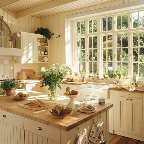 15+ Cottage Style Kitchen Ideas That Wow • 333+ Art Images Country French Kitchen Ideas, Farmhemian Kitchen, Kitchen Ideas Cottage Style, Vintage Kitchen Window, Cottage Kitchen Aesthetic, Cottage Style Kitchen Ideas, Kitchen Cottage Style, Cottage Homes Interior, Cottage Entrance