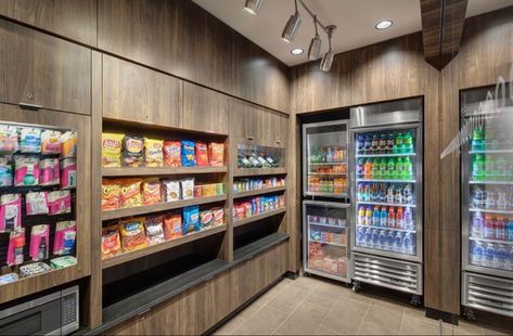 Hotel Pantry Design, Luxury Snack Room, Snack Room Aesthetic, Snack Room, Chicago Downtown, Hotel School, Desain Pantry, Home Cinema Room, Magnificent Mile