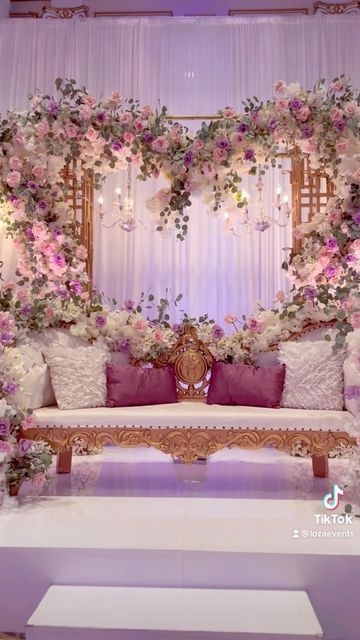 Loza Events on Instagram: "Pretty things for Dena & Hisham’s wedding reception tonight at @thelegacycastle. . . Acrylic stage riser @prestigeluxuryrentalsllc . #wedding #weddingdecor #weddingstage #weddingflowers #weddingbackdrop #decorations #legacycastle #receptiondecor #prettywedding #egyptianwedding" Loza Events, Reception Stage Decoration Backdrops, Reception Stage Decoration, Debut Decorations, Quince Decor, Garden Baby Shower Theme, Egyptian Wedding, Reception Stage, Pink Sweet 16