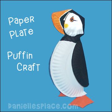 Puffin Craft, Craft Ladybug, Craft Penguin, Plate Crafts For Kids, Arctic Animals Crafts, Moose Crafts, Polar Bear Craft, Valentine Paper, Paper Plate Craft