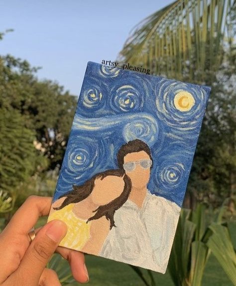 Cuadros Aesthetic, Mini Tela, Couples Canvas Painting, Arte Van Gogh, Faceless Portrait, Canvas Drawing, Small Canvas Paintings, Simple Canvas Paintings, Paper Ring