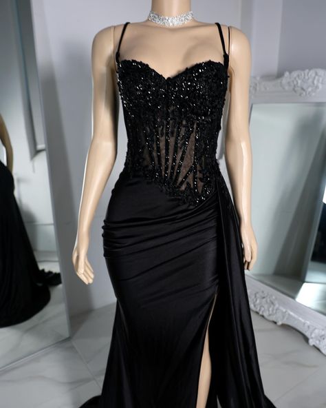 Last swipe is a video 😎 Tiana Gown in black is now in-stock and ready to ship! www.LyniraLabel.com Prom Dresses Inspiration Black, Black Dresses For Prom, Black Dinner Gown, Black Dresses Prom, Lana Songs, Farewell Ideas, Dinner Dresses, Dinner Gown, Prom Dress Black