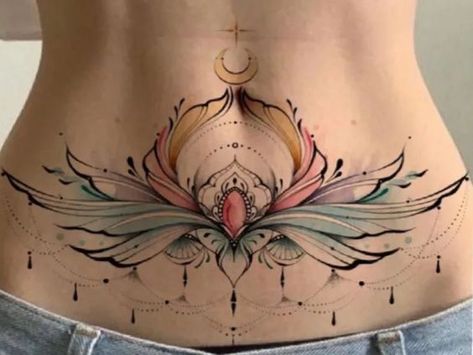 Belly Bottom Tattoos For Women, Tummy Tattoos For Women, Cute Belly Tattoos, Belly Tattoo Ideas, Belly Tattoos For Women, Tattoos For Women Cute, Henna Belly, Belly Button Tattoos, Lower Belly Tattoos