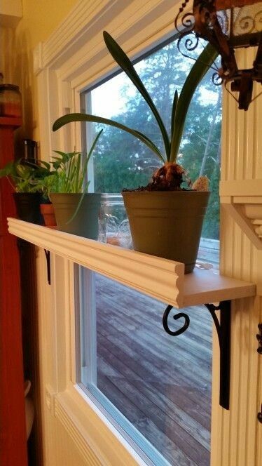 Garden Kitchen Window, Window Apartment, Kitchen Window Shelves, Window Shelf For Plants, Koti Diy, Window Plants, Window Shelves, Apartment Plants, Apartment Small