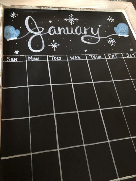 January Dry Erase Calendar Ideas, January Whiteboard Calendar, January Whiteboard Calendar Ideas, January Chalkboard Calendar Ideas, Monthly Whiteboard Calendar Ideas, January Chalkboard Calendar, Blackboard Calendar, Chalk Calendar, Chalk Doodles