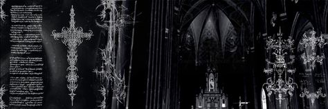 Gothic Youtube Banner, Black And White Emo Banner, Emo Banner Twitter, Cybersigil Wallpaper, Cross Discord Banner, Grunge Twitter Banner, Grunge Banner Aesthetic, Yabujin Banner, Gothic Discord Banner