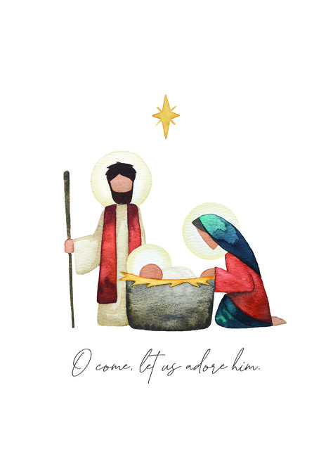 Nativity Painting, Christmas Card Art, The Nativity, Watercolor Christmas Cards, Christmas Nativity Scene, Christian Christmas, Christmas Drawing, Christmas Nativity, Christmas Paintings