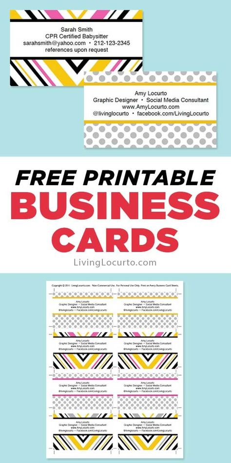 Free business cards you can download and print from home. These fun and bright printable business cards are a life saver when you need a card last-minute! #business Small Card Design, Diy Business Cards Printable Free, How To Make Business Cards At Home, Ideas For Business Cards, Free Business Printables, Etsy Business Cards, Printables Business, Free Printable Business Cards, Doctor Business Cards