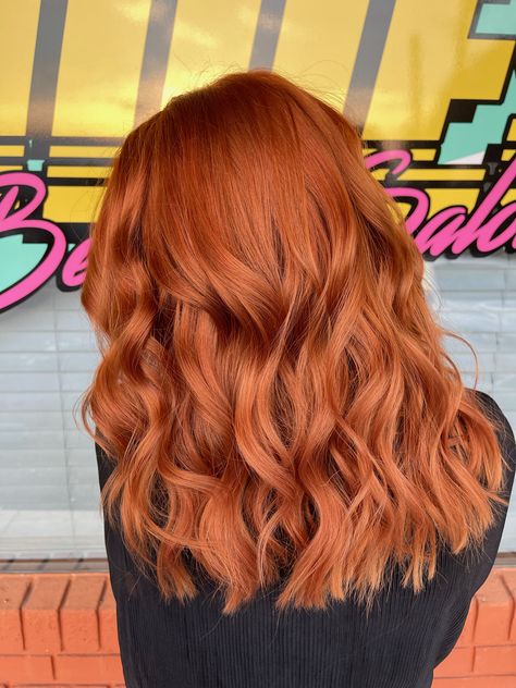 Orange Red Copper Hair, Hair Color Ideas Ginger Copper, Natural Red Copper Hair, Red Hair Ginger Copper, Dyed Ginger Hair Copper, True Ginger Hair Color, Thick Red Hair Styles, Red Hair Inspo Color Copper, 2023 Copper Hair