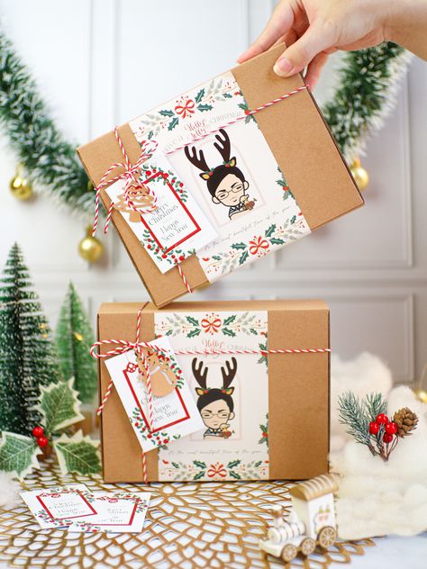 Christmas Hampers Packaging Ideas, Christmas Hampers Packaging, Ide Hampers Natal, Box Hampers Natal, Ide Hampers, Hampers Natal, Christmas Gift Hampers, Cafe Menu Design, Christmas Hampers