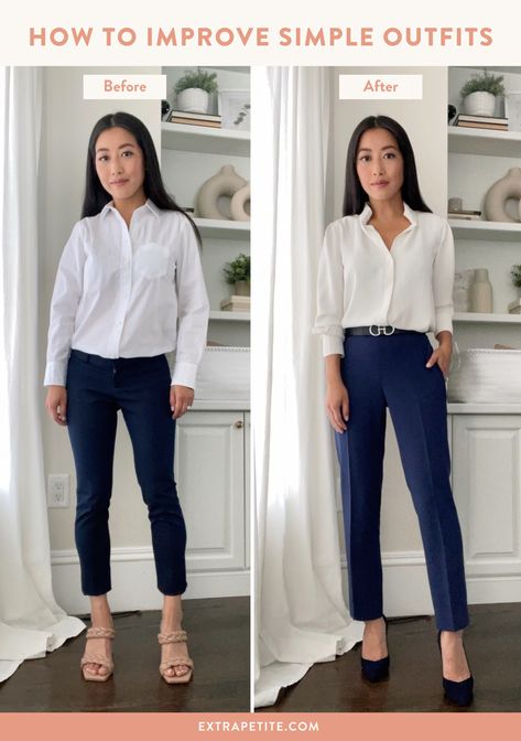 Elegant Outfit For Petite, Petit Style Outfits, Summer Work Outfits Elegant, Office Petite Outfit, Interview Outfit Petite, Neutral Fashion Outfits, Petite Female Outfits, How To Dress More Professional, Elevate Casual Outfit