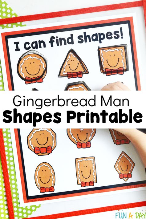 Shape Mats Free Printable, Gingerbread Man Math, Gingerbread Man Preschool, Gingerbread Man Free, Gingerbread Man Unit, Gingerbread Math, Theme For Preschool, Gingerbread Man Crafts, December Lessons