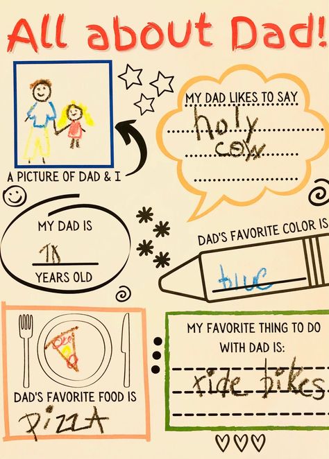 All About My Dad, Dads Favorite, Fill In The Blank, Father's Day Diy, Gift Diy, All About Me!, Love Reading, My Dad, Last Minute