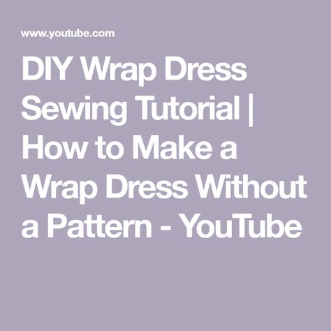 DIY Wrap Dress Sewing Tutorial | How to Make a Wrap Dress Without a Pattern - YouTube Diy Wrap Dress Pattern Tutorials, Diy Wrap Dress Pattern, Jess Dang, Diy Wrap Dress, Wrap Dress Tutorial, Singer Talent, Summer Sewing Projects, Wrap Dress Pattern, Dress Sewing Tutorials